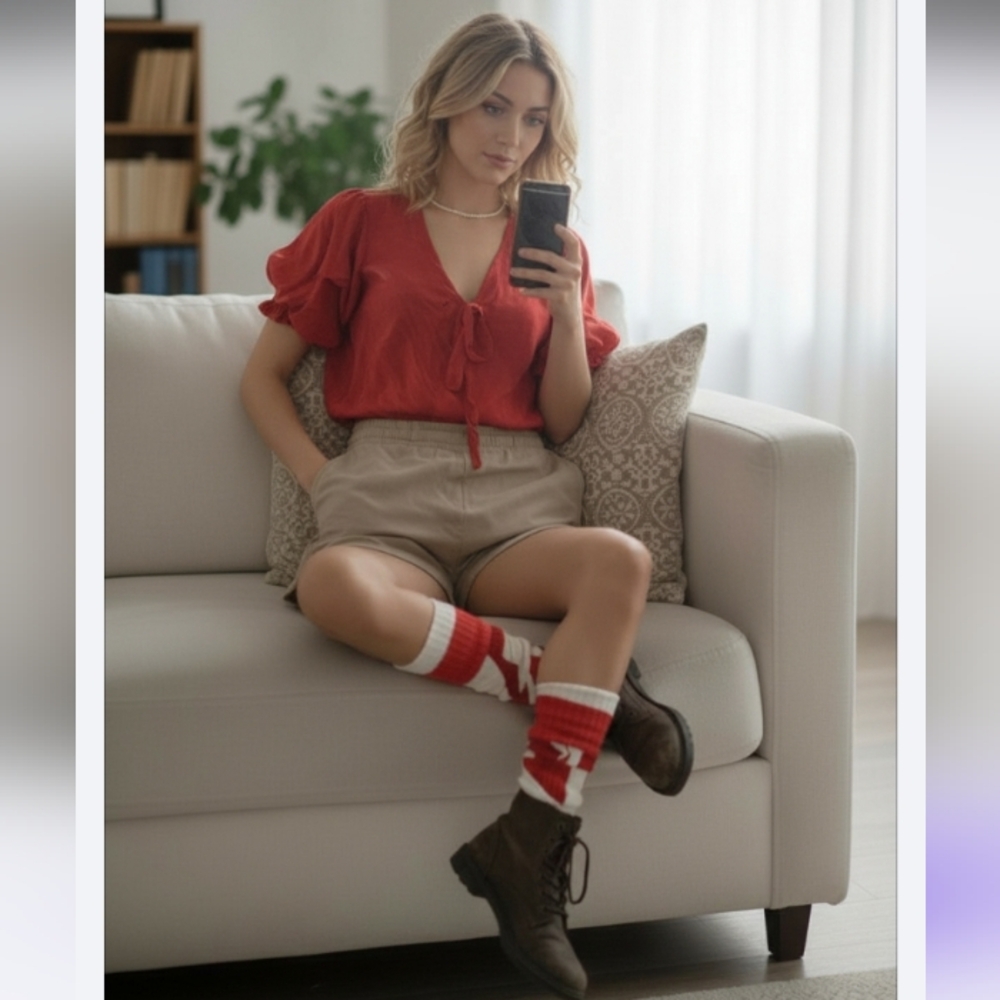 100% Cashmere Abstract Patterned Socks
